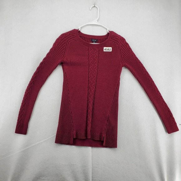 NAUTICA Sweater Women's Long Sleeve Round Neck Tight Knit Red Small - Picture 12 of 12